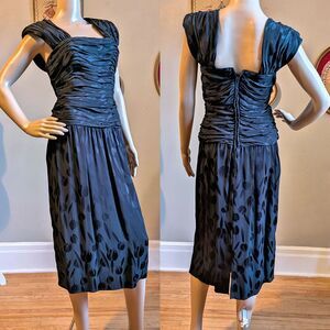 Vintage Black Midi Dress